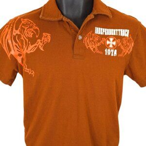 Vintage Independent Trucks Polo Shirt Mens Size Small Orange 90s Skater